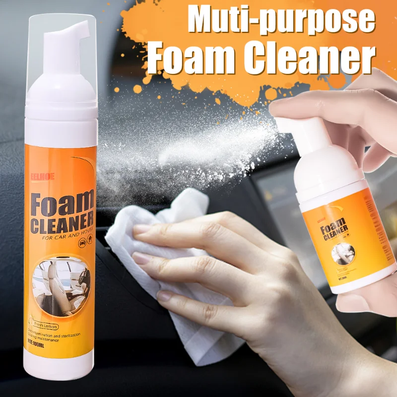 

100/30ml Auto Foam Cleaner Car Interior Seat Leather Dust Remover Multi-purpose Cleaning Foam Spray Sticky Dirt Washing Tools