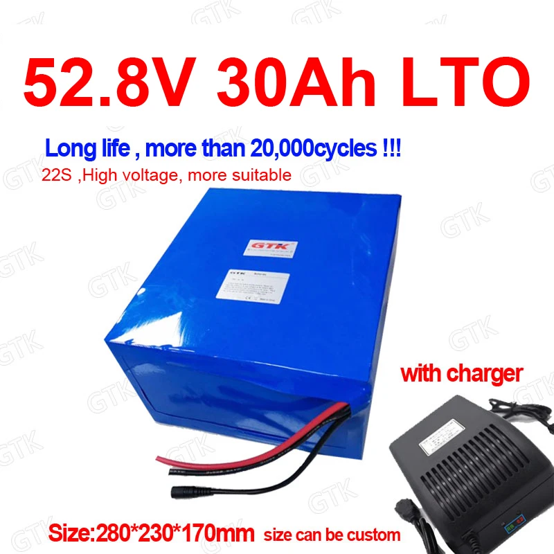 

Литий-титанатный аккумулятор LTO 52 в 30 Ач 48 в, BMS 22S 2,4 В, аналогичный инвертору 48 В, солнечная система, велосипедный скутер + зарядка 5A