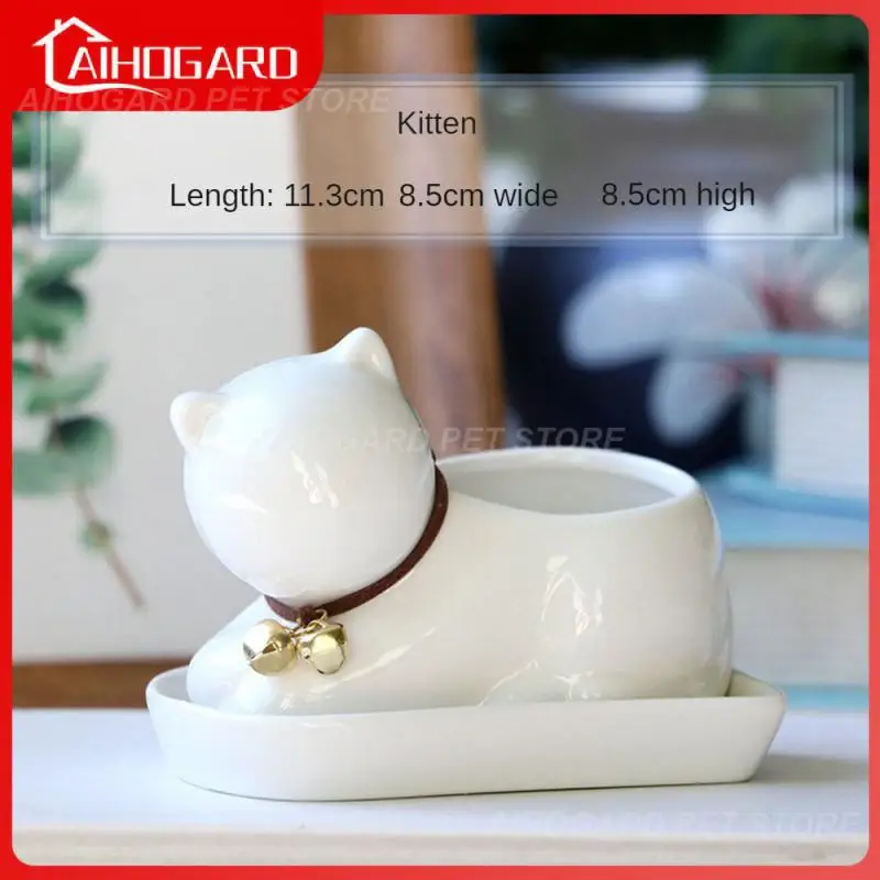 

Desktop Potted Creative 12 * 7.7 * 9.8cm Plant Pot With Drain Holes White Solid Color Planters Pot Cute Flower Pot Garden Decor