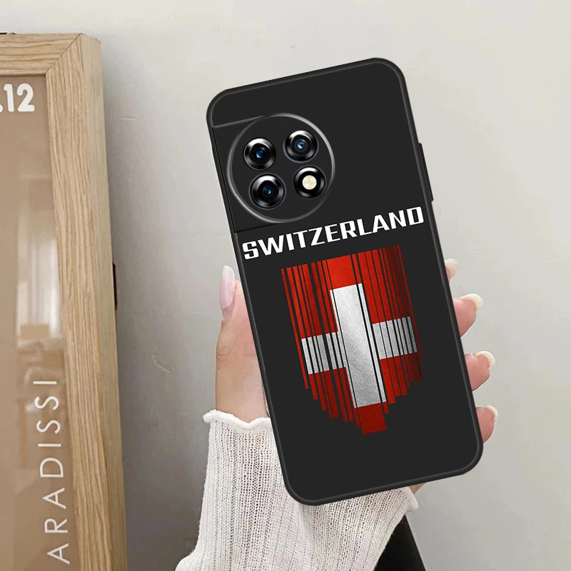 Swiss чехол с флагом для OnePlus 12 11 9 10 Pro 9RT 10T 10R 12R Nord 2 CE 3 Lite CE4 N10 N20