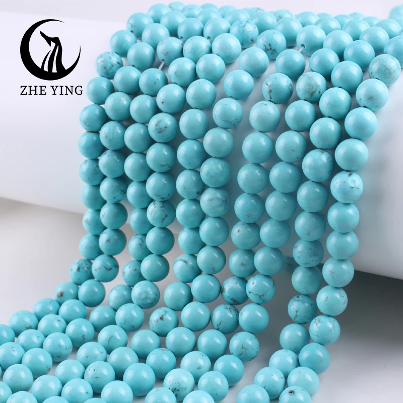 New 100% Natural Stone Blue Turquoises Stone Round Loose Beads For Jewelry Making DIY Bracelets Earrings Accessorie 15