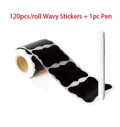 

Черные водонепроницаемые наклейки с белым мелом для банок