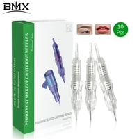 bmx 10pcs permanent makeup tattoo cartridge needles eyebrow eyeliner lip microblading for pmu smp rotary machines