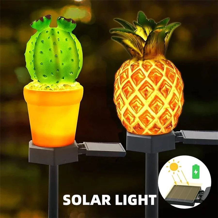 

Outdoor Led Solar Garden Light Waterproof Pineapple Cactus Landscape Lawn Lamp Creative Novelty Night Light for Patio Decoration