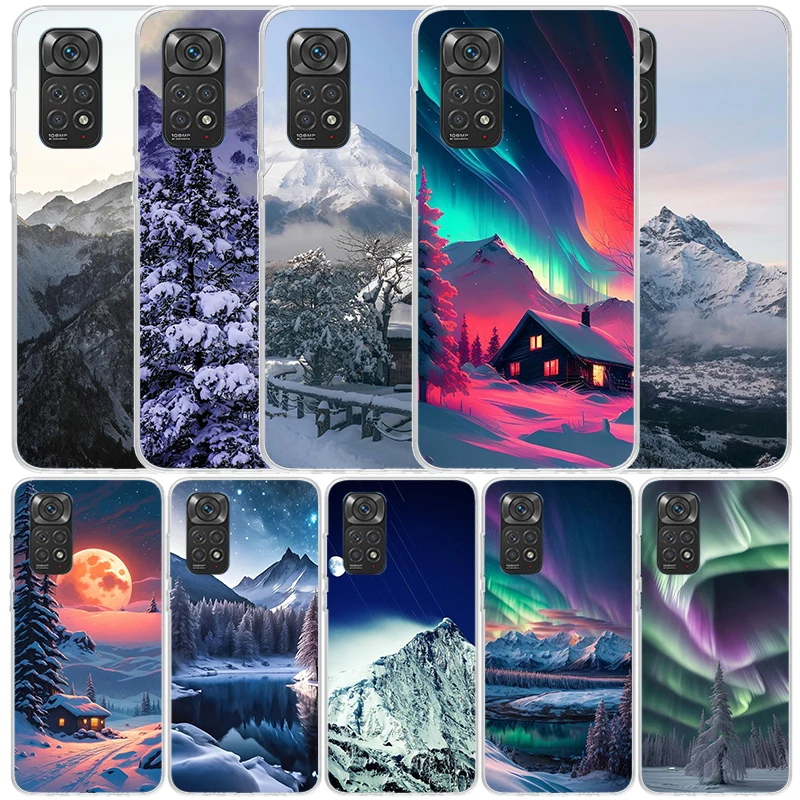 Чехол для телефона Landscape Winter Light Snow Xiaomi Redmi Note 13 14 12S 12 11S 11 11T 11E Pro Plus 10S 10 9S 9 + мягкая