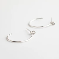 new sterling silver earrings for women simple inlaid fashion earpins handmade fashionable silver earpins