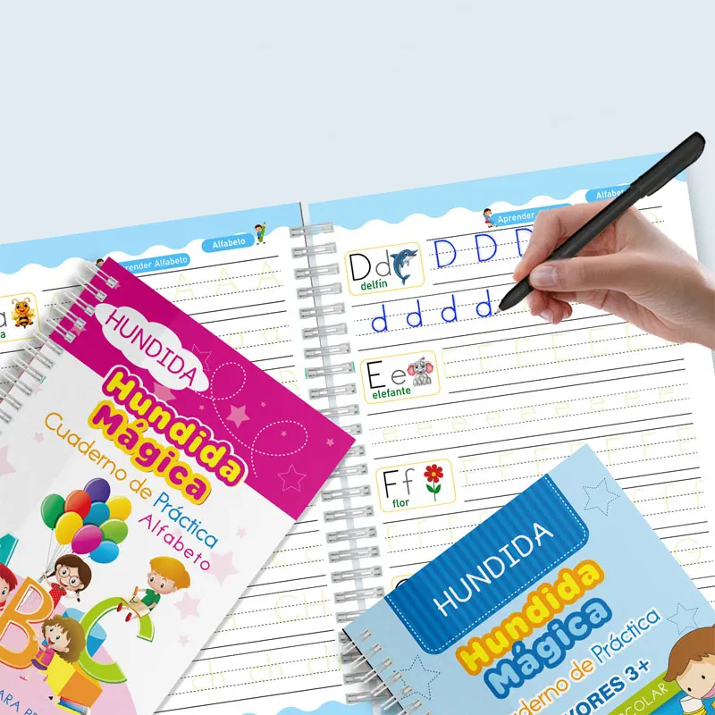 

Многоразовая тетрадь на испанском языке, волшебная тетрадь для обучения каллиграфии, блокнот для письма, искусственный алфавит, рисование детей, игрушки Монтессори
