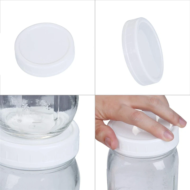 Regular Mouth Lids For Mason Jar Plastic Storage Caps 70Mm & Silicone Sealing Rings Leak Proof Promotion |