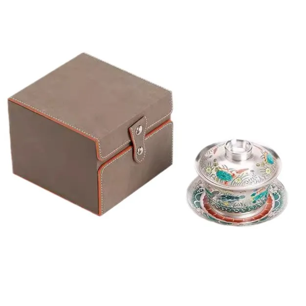 Рыба и водоросли узор серебряный позолоченный гавань одиночный высококлассный