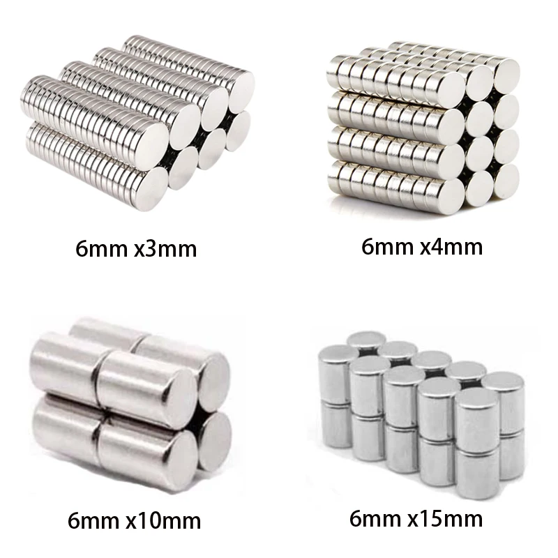 

10-50Pcs Magnet Small Round Magnet Strong magnets Rare Earth Neodymium Magnet 6mm Diameter 1/1.5/2/3/4/6/8/10/15/20mm Thick
