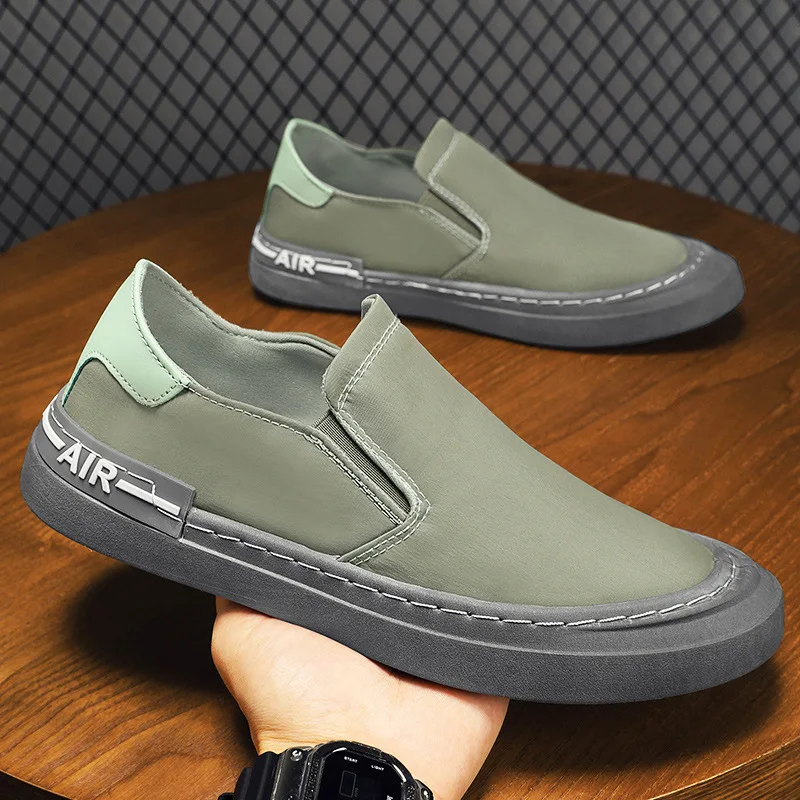 

New Men's Shoes Ice Silk Cloth Shoes Men Breathable Casual Shoes Slip on Fashion Trend Sneakers Men Vulcanized Flats Shoes