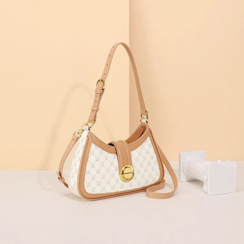 LOERSS Women's Vintage Casual Underarm Bags Shoulder Bag Simple Printed Large Capacity Crossbody Bag New Designer Handbag