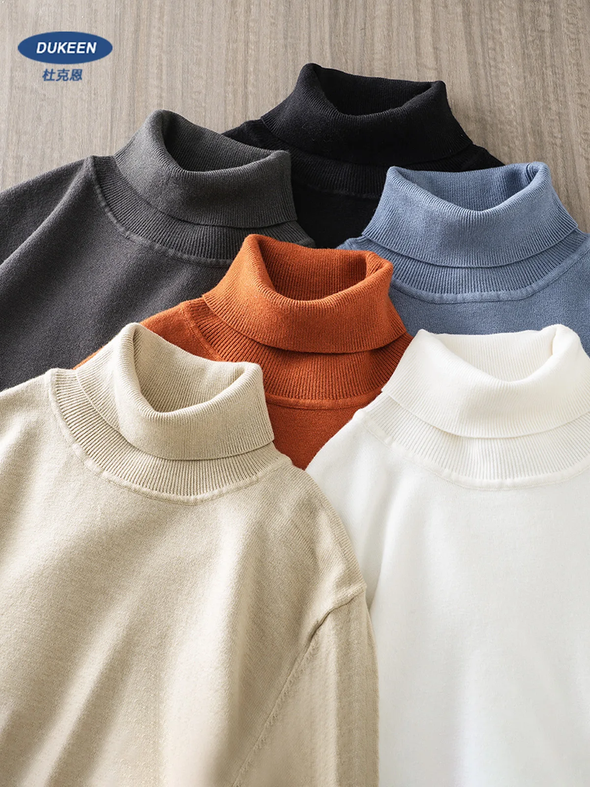 Dralon Fleece Turtleneck sweater Men's Autumn and Winter American Fashion Brand Loose Idle Sle Thick Warm Base Knit