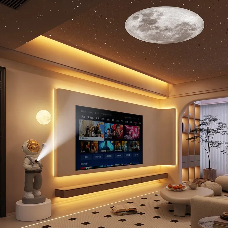 Moon Lamp That Can Emit Light Astronaut Ornaments Living Room Decorations Large Piggy Bank Starry Sky Projection Birthday Gift
