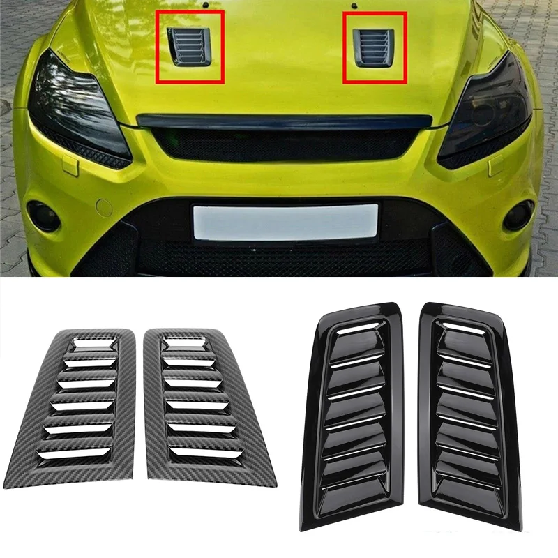 

2PCS Front Bonnet Vents Hood Trim Cover For Ford Focus RS MK2 MK3 2004-2015 ST MK2 Style Universal Fit Honda Audi Mercedes Benz