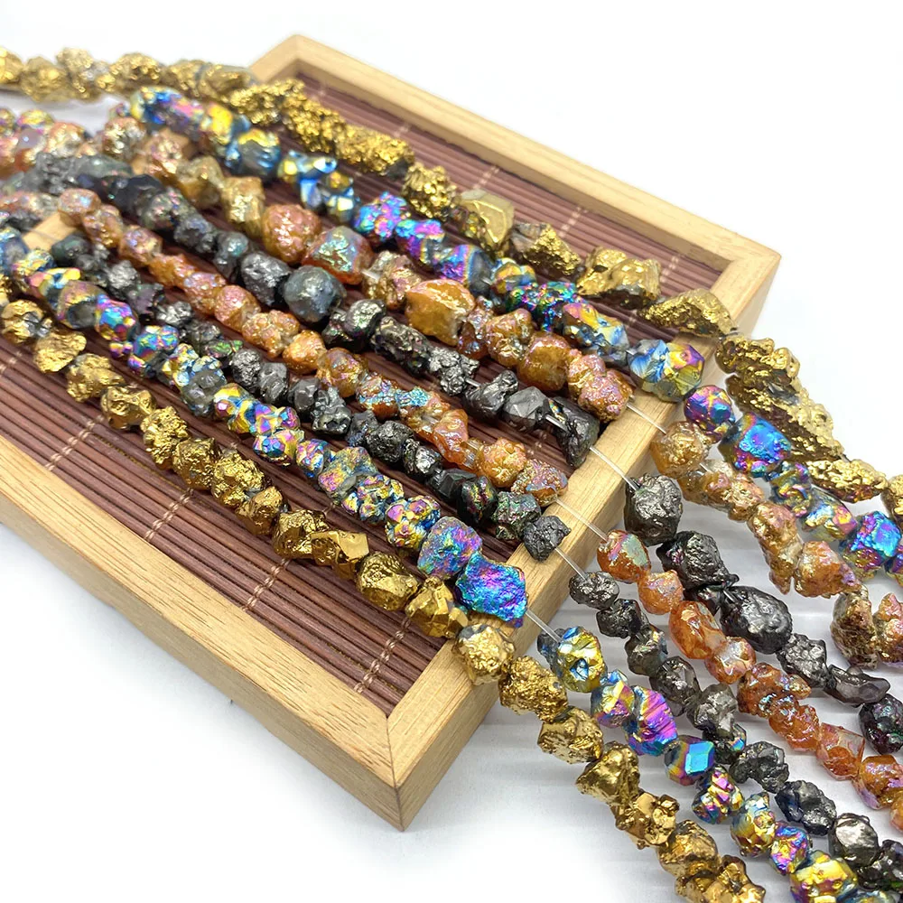 

Natural Irregular Electroplated Lava Ore Spaced Scattered Stone Beads for DIY Jewelry Bracelets Handmade Charm Gift Accessories