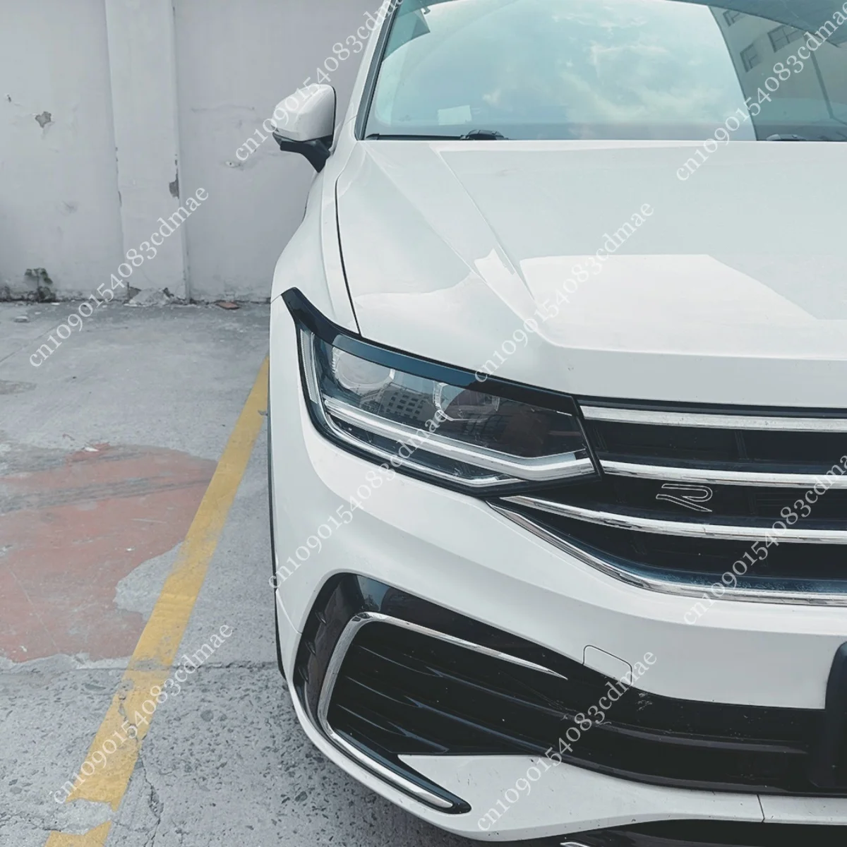 Фото 2 шт. глянцевая крышка для бровей для VW Tiguan MK2 TDI TSI R R-LINE ALLSPACE 2020 2021 2022 2023 отделка подтяжки лица внешние обшивки кузова тюнинг №4