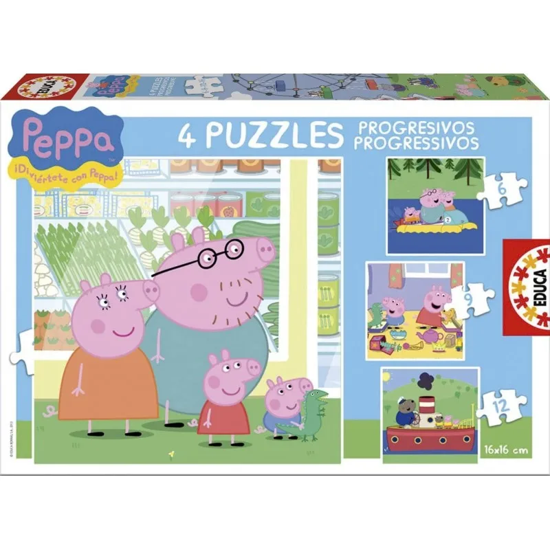 Игрушка-Пазл «Свинка Пеппа», 6, 9, 12 и 16 деталей (15918) (art.: 3920bd45cda41) - 3920bd45cda41