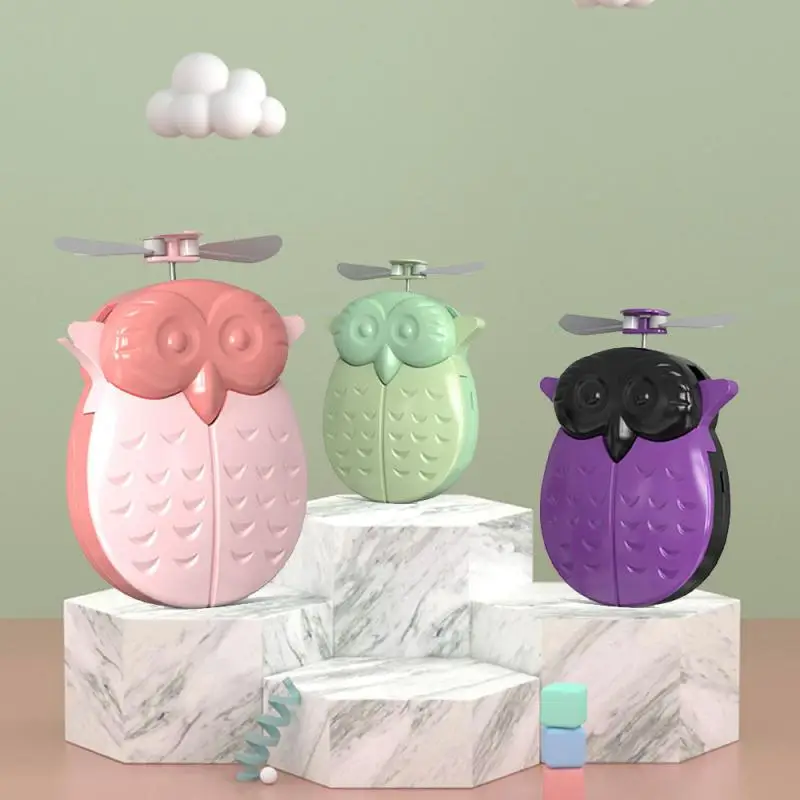 

Summer Owl Model Handheld Fan Cartoon Fan Handheld USB Chargeable Desktop Fans 3 Mode Multi Function Fan Cooler Outdoor Office