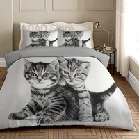 3d printed duvet cover set pet cat animal bedding set single double twin full queen king bed clothes for adult child bed cover