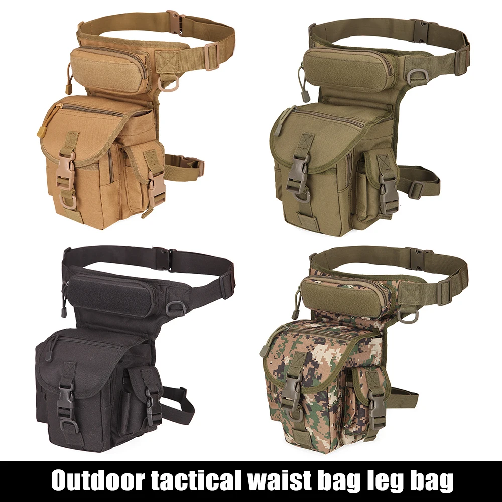 Outdoor Tactical Drop Leg Bag Multipurpose Waist Fanny Thigh Pack Military Molle Pouch for Outdoor Hiking Camping Hunting