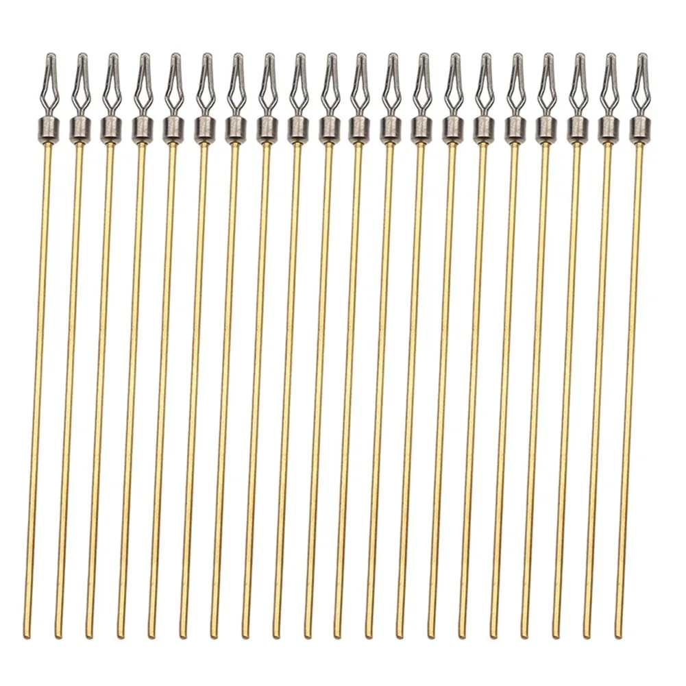 

20pcs Fishing Long Pole Swivel Barrel Bearing Rolling Connector Earthworm Needle Stainless Steel Pins Fishing Tools