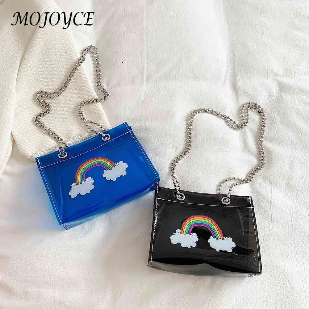 

Fashion Translucent Ladies Messenger Bag Multicolor Fashion Trend Shoulder Bag PVC Casual Messenger Pack Elder Gift