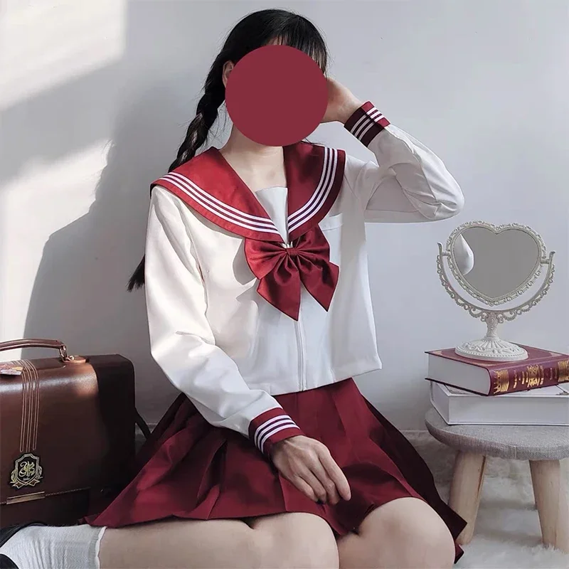 Японская школьная форма s-xxl JK униформа для школьницы красный костюм женский