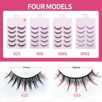 5 pairs manga lashes new arrival anime cosplay natural wispy lashes korean makeup artificial false eyelashes