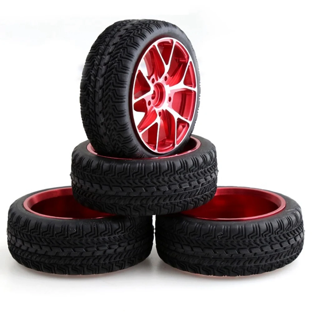 

4 шт. металлические колесные диски, резиновая шина для 1/10 RC на дороге Дрифт-тур Car Sakura Traxxas HSP Tamiya HPI Kyosho RedCat,3