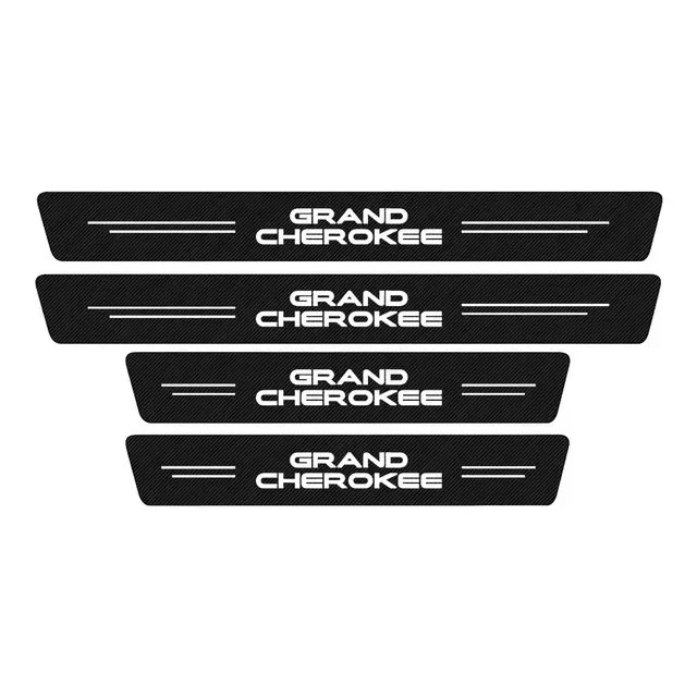 

4 шт., наклейки на порог с логотипом автомобиля, декоративные наклейки из углеродного волокна для ZJ WJ WL 1993 1994 1995-2019 2020 2021