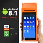 Терминал POS-терминал на Android 8,1, 5,5 дюйма, сенсорный экран, встроенный 58 мм Bluetooth термопринтер, поддержка Wi-Fi, GPS