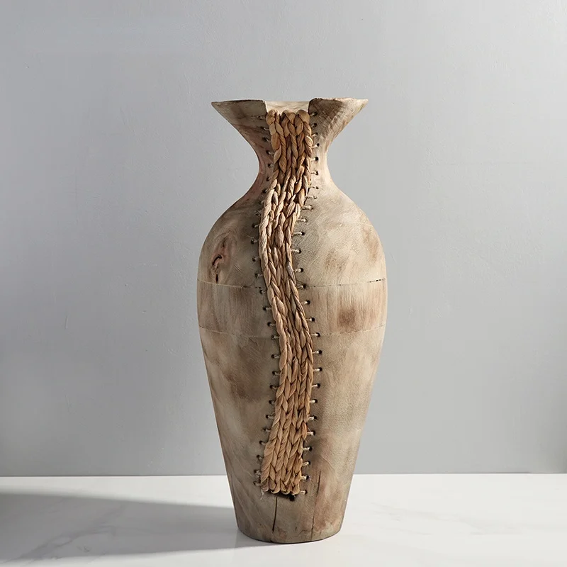 

Новинка, китайская креативная деревянная плетеная ваза GY, Современное украшение для прихожей, Цветочный контейнер для цветов, украшение, ме...