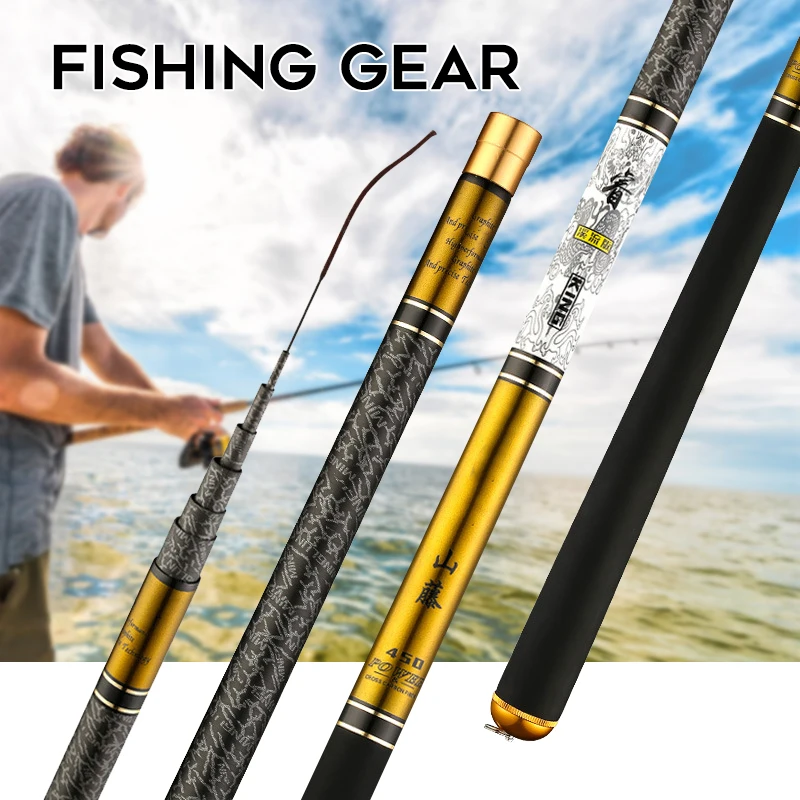 Short Handheld Fishing Rod 3.6/4.5/5.4/6.3/7.2m Telescopic Fishing Portable Rod for Travel Surf Saltwater Freshwater XR-Hot