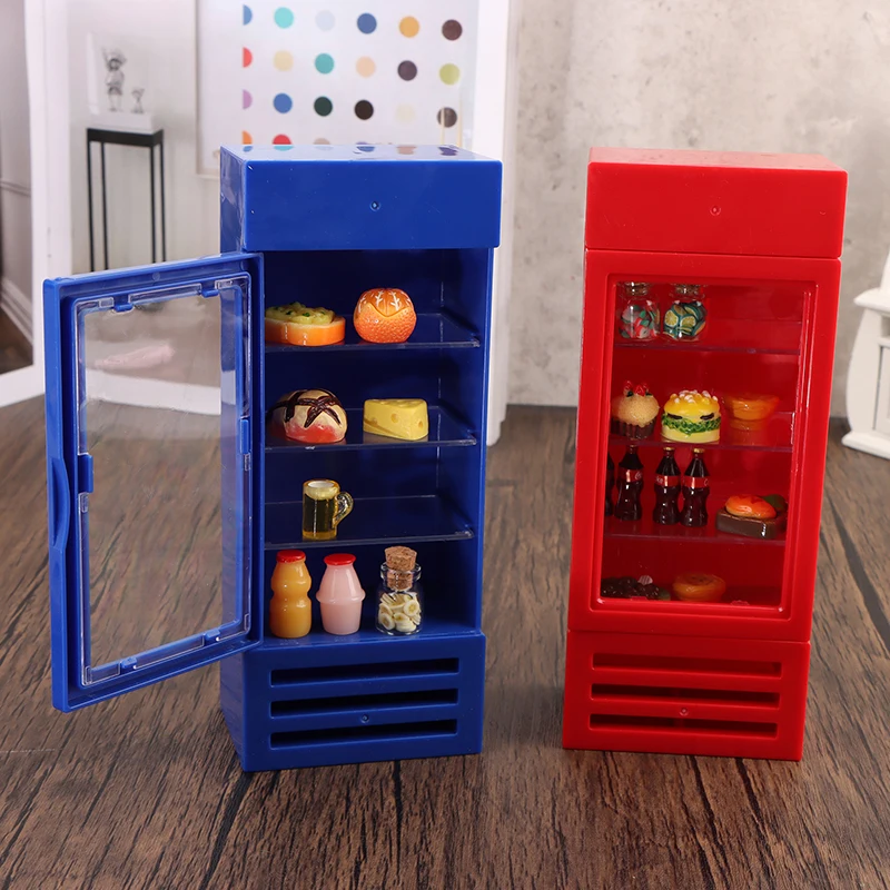 

New 1Pc 1:12 Dollhouse Miniature Kitchen Shop Fridge Refrigerator Freezer For Dolls Living Room Decor Accessories Kids Toy