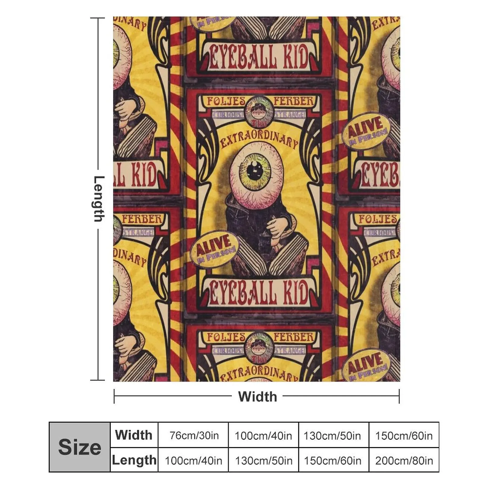 Необыкновенный малыш глазного яблока: плакат Sideshow одеяло одеяла для кровати