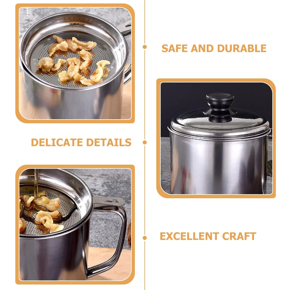 Сепаратор бульев масла фильтр-кастрюля из нержавеющей стали оливковый бекон