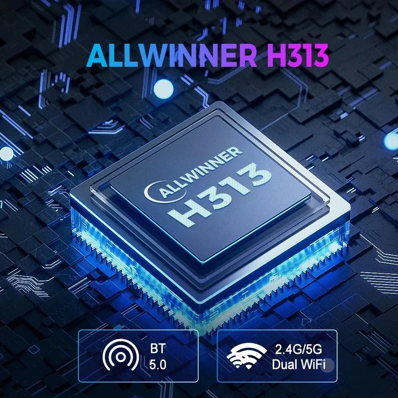Фото ТВ-приставка Smart Z1, HD 4K, Allwinner H313, четырехъядерный медиаплеер, 4G/5G Wi-Fi, BT5.0, голосовой пульт, IPTV, 8 ГБ/128 ГБ, Android 15. №3