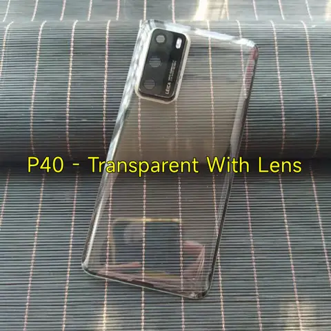 Прозрачное прозрачное стекло для Huawei P20 P30 P40 Pro Крышка батарейного отсека задняя стеклянная панель задний корпус + Замена объектива камеры