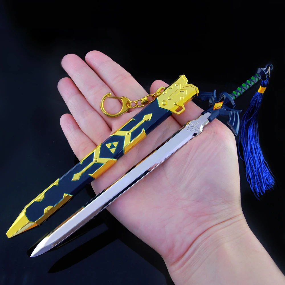 

20CM Game Peripheral LOZ Master Sword with Scabbard Zinc Alloy Metal Weapon Craft Toys