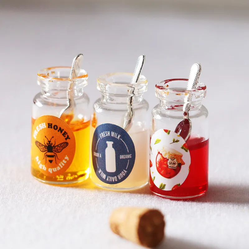 

2 шт./компл. 1:12 миниатюрная зеркальная пчела мед ролевая еда для кукольного домика кухонные игровые аксессуары