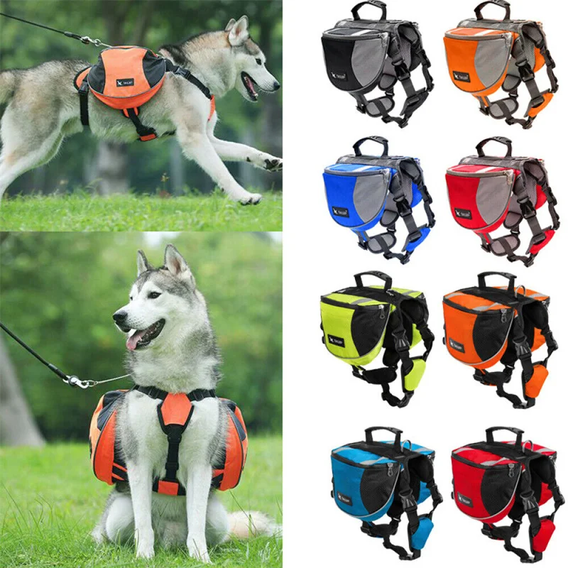 

Pet Outdoor Backpack Dog Self Knapsack Adjustable Saddle Bag Luxury Puppy Backpack Harness Carrier for Traveling Hiking Camping