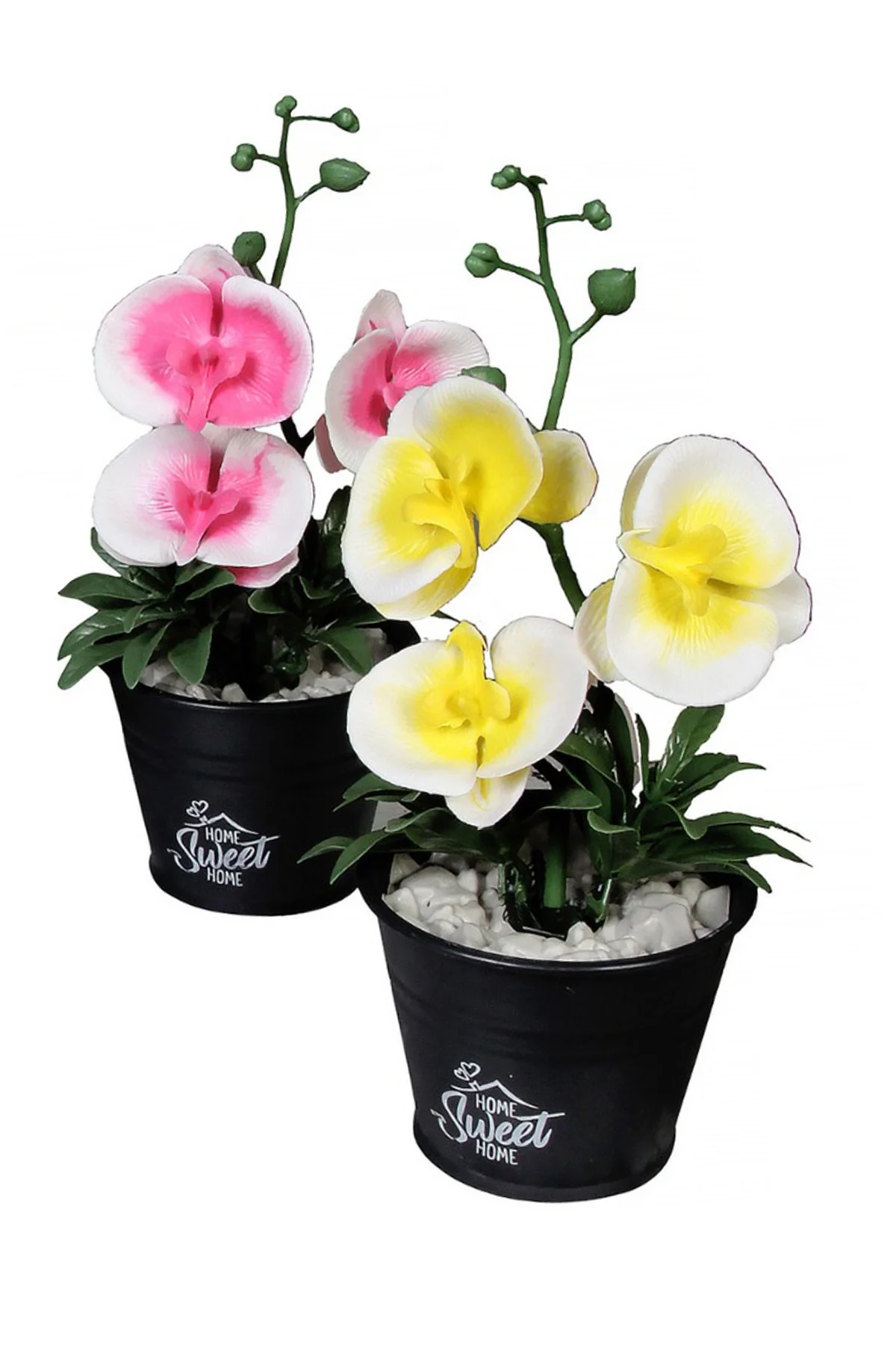 

2'li Steel Plug Yellow and Pink Decorative Artificial Orchid 25 cmAnime, Genshin Effect, Stickers, One Piece, home Decor