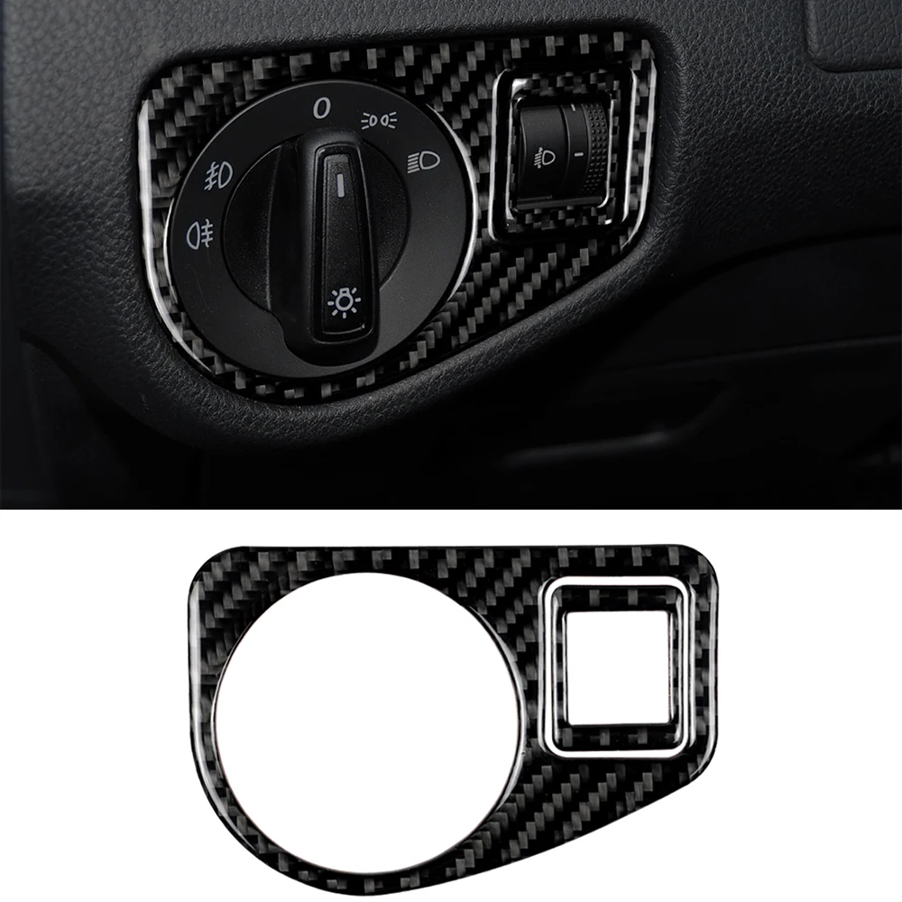

Headlight Switch Decoration Sticker Decal Trim Cover for Volkswagen Golf 7 2013-2017 Car Interior Accessories Carbon Fiber