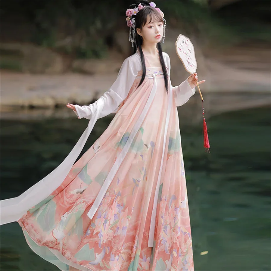 Халат Hanfu de Style chinois pour femmes тенue Princesse traditionnelle Bravogante avec Broderie Florale Fée Orient sur scene