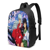 inuyasha usb backpack fashion comfortable and soft multifunctional backpack travel laptop backpack17in