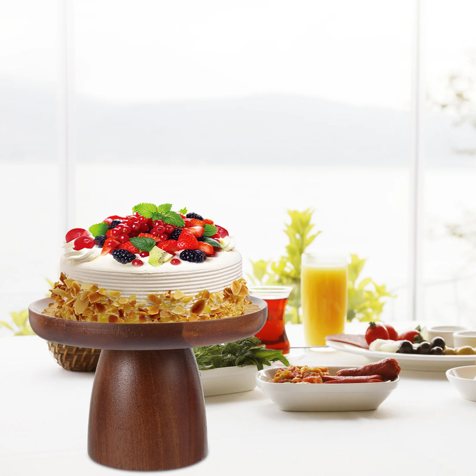 Деревянная подставка для торта демонстрации свадебного подноса орнамента