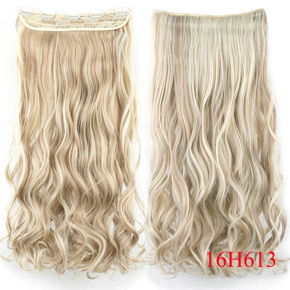 28-дюймовые длинные вьющиеся синтетические волосы коричневые заколки для