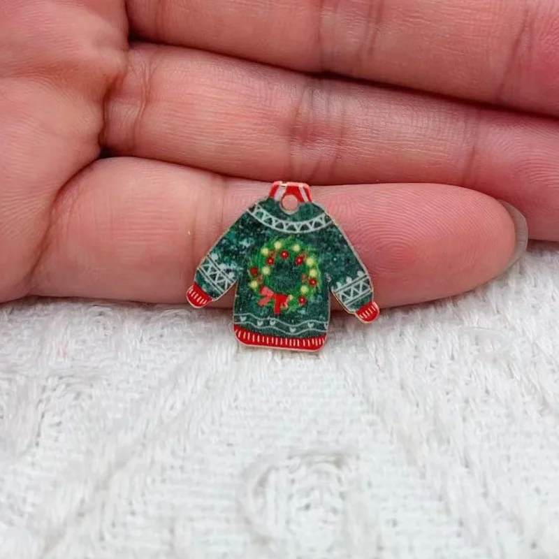 10 шт. рождественских брелоков из сплава для свитеров курток сережек