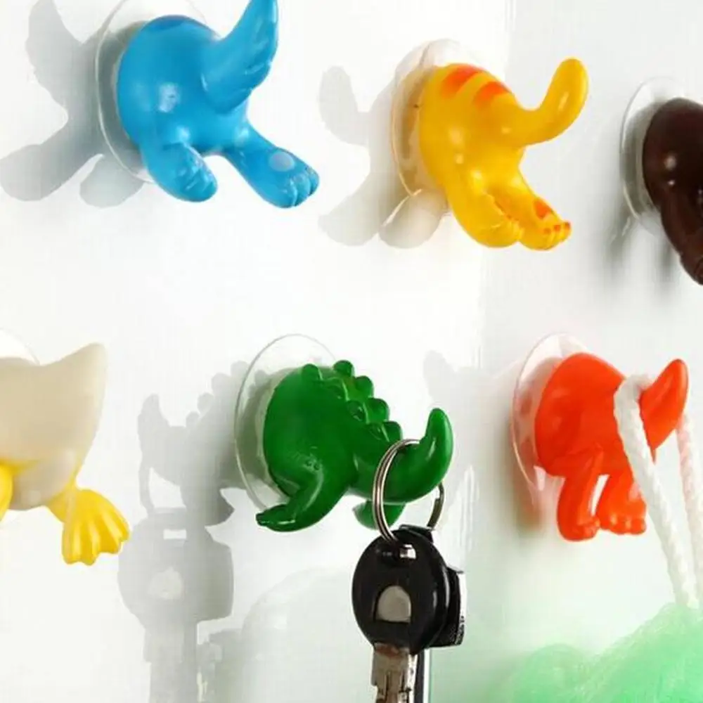 

Decorative Hooks Storage Hook for Bathroom Kitchen Suction Cup Animal Tail Shape Key Clothes Holder Bathroom Accessories